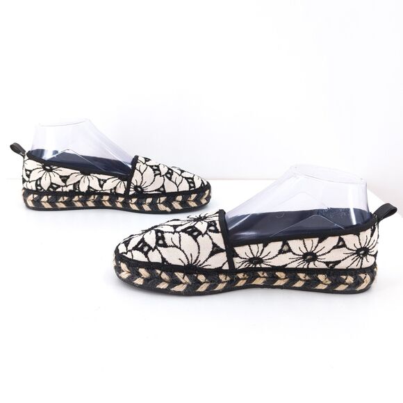 Alice + Olivia Women EU 39 Bradley Espadrilles Sneakers White Black Floral Slip - Picture 6 of 9